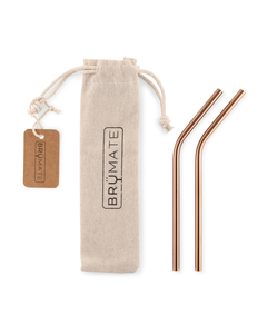 Stainless Steel Reusable Straws | Rose Gold | Small - Premium Serve