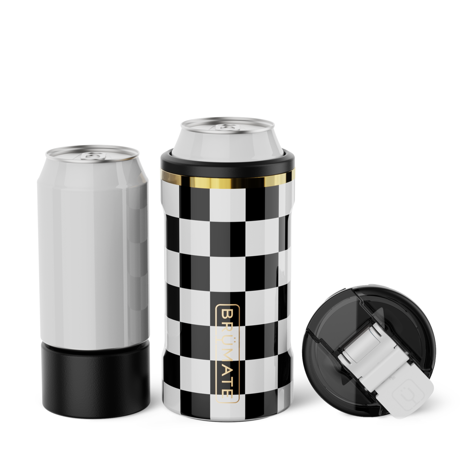 Hopsulator Trio V2 | Black & White Checker | 12/16oz Standard Cans - Simple Refresh