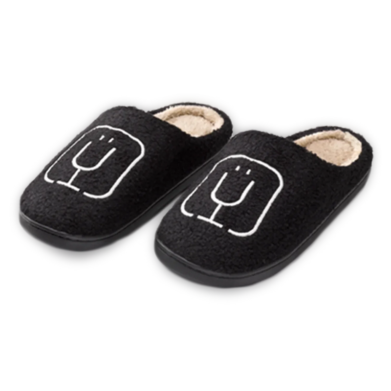 BruMate Fuzzy Slippers | Black - Simple Swap